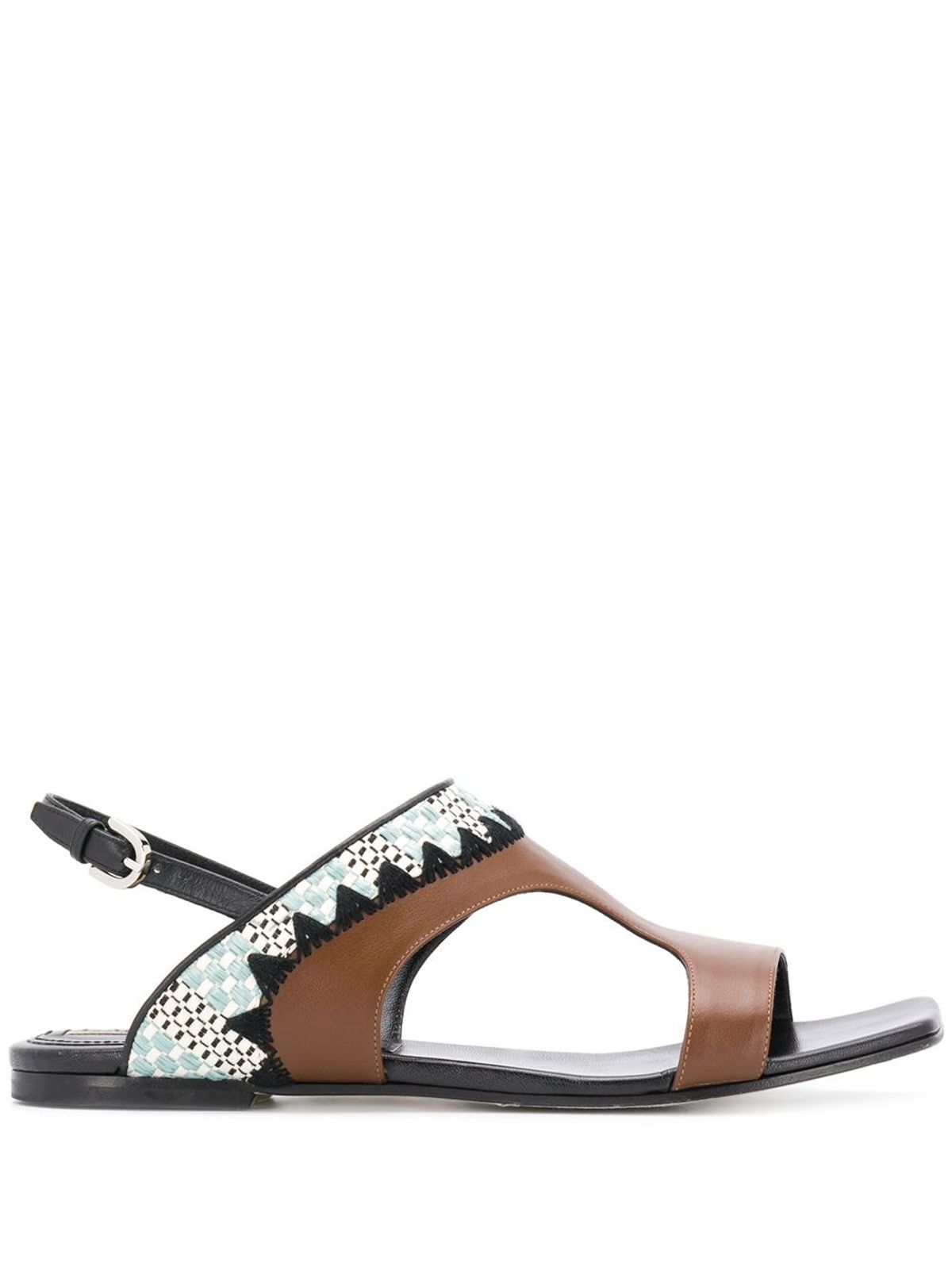 Emilio Pucci Abstract Print Sandals In Brown