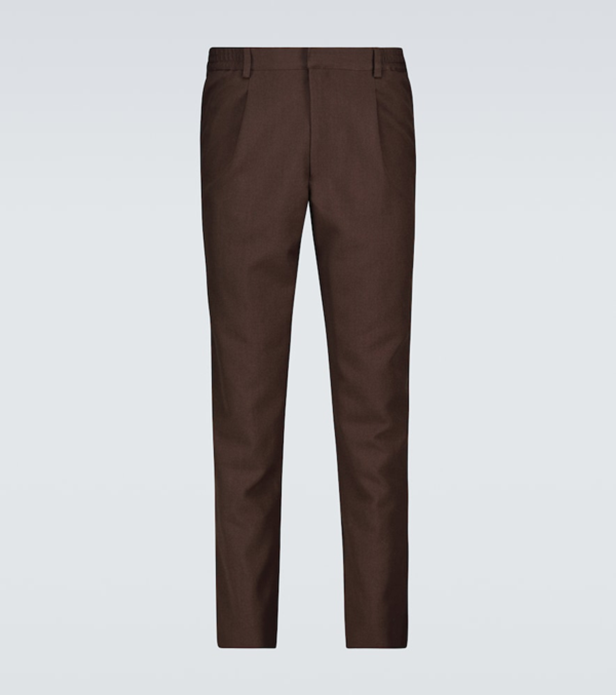 Ami Alexandre Mattiussi Wool-blend Elasticated Pants In Brown
