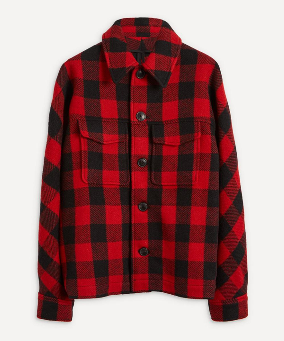 Ami Alexandre Mattiussi Lumberjack Plaid Jacket In Noir/rouge