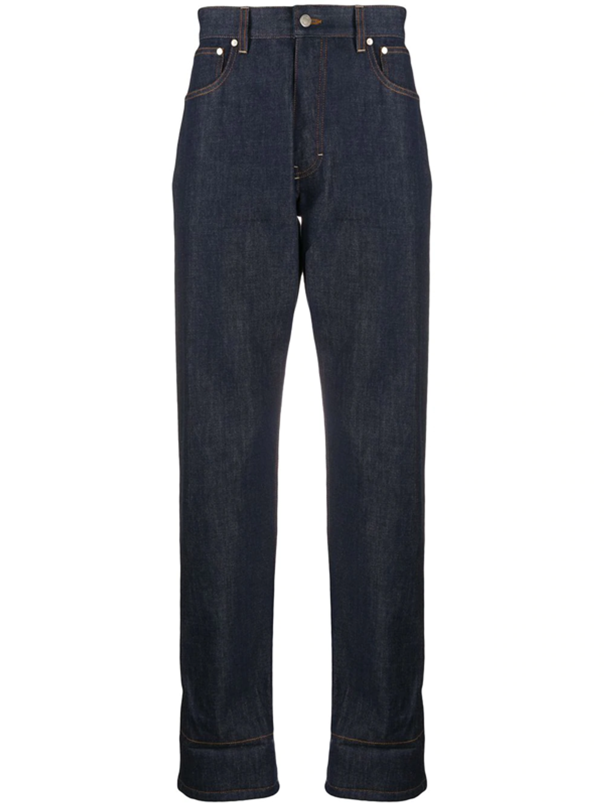Ami Alexandre Mattiussi Contrasting Hem Straight-leg Jeans In Blue