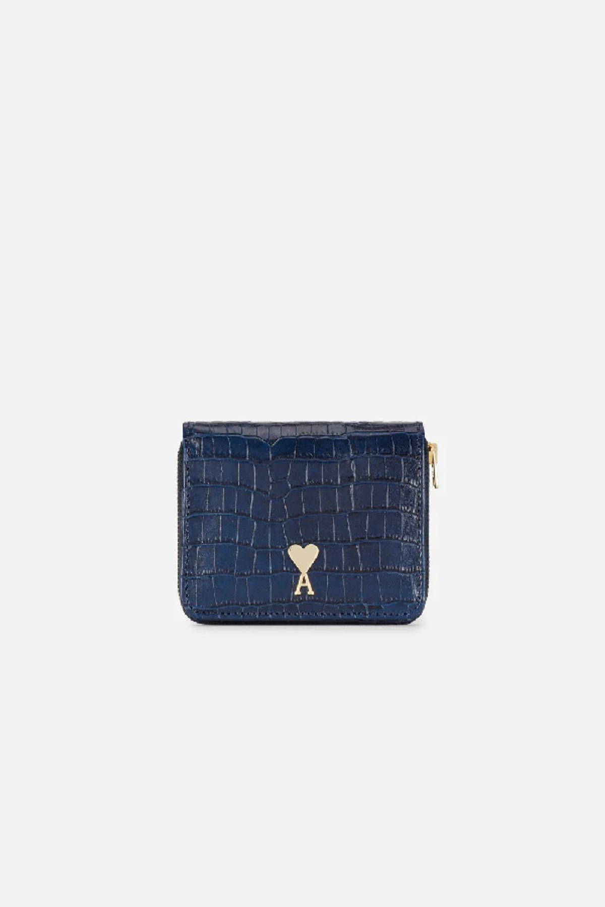 Ami Alexandre Mattiussi Compact Wallet Ami De Coeur Stud In Blue