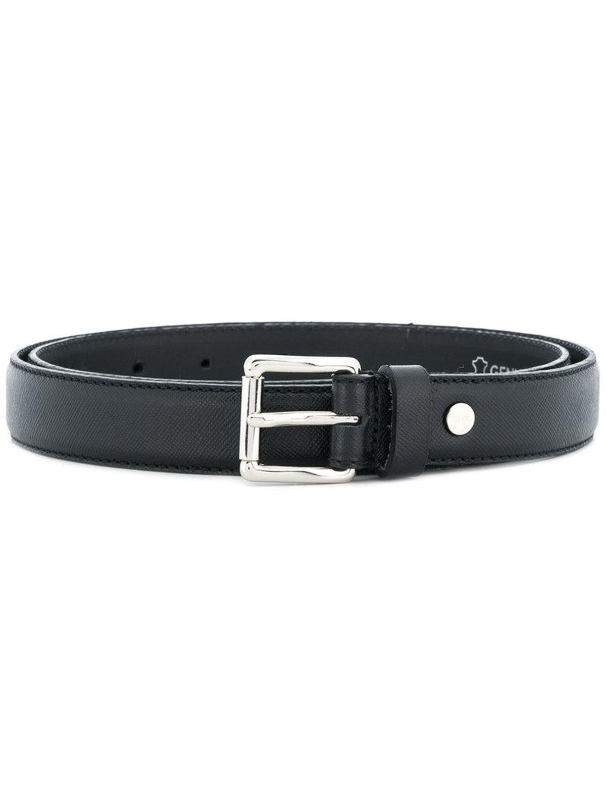 Ami Alexandre Mattiussi Ami - Thin Leather Belt - Mens - Black