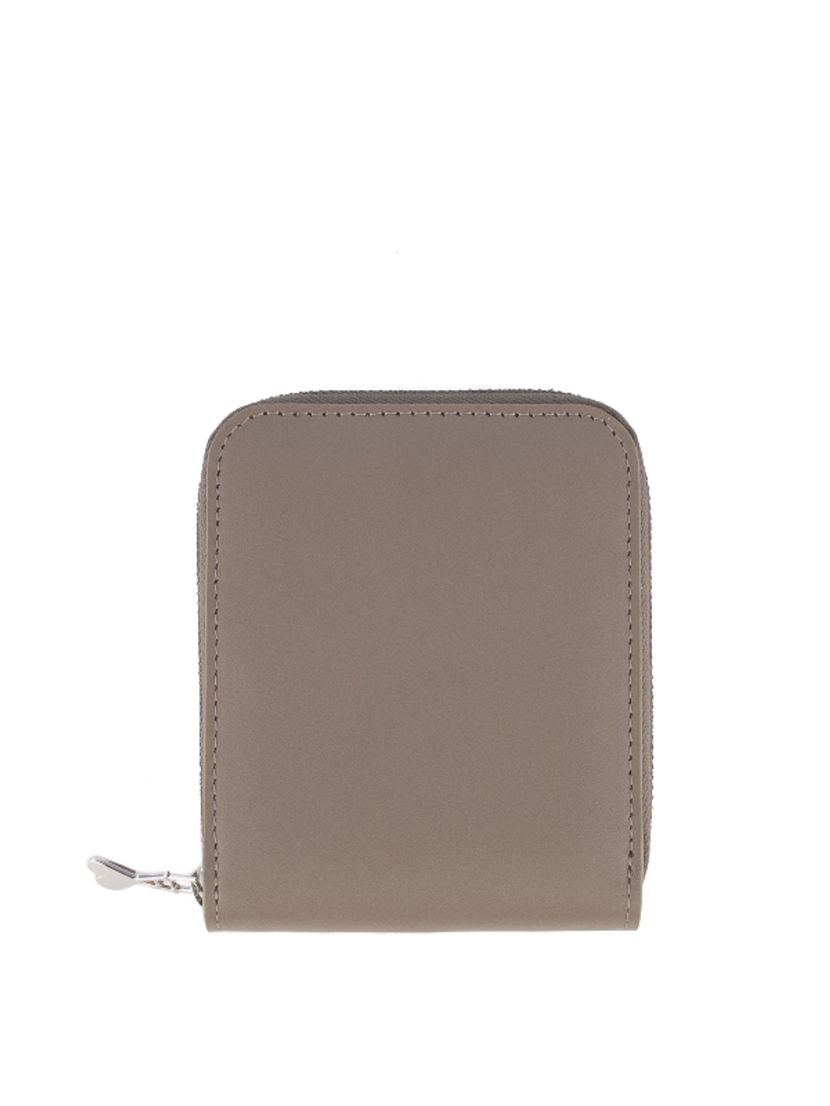 Ami Alexandre Mattiussi Zip Around Leather Wallet In Beige