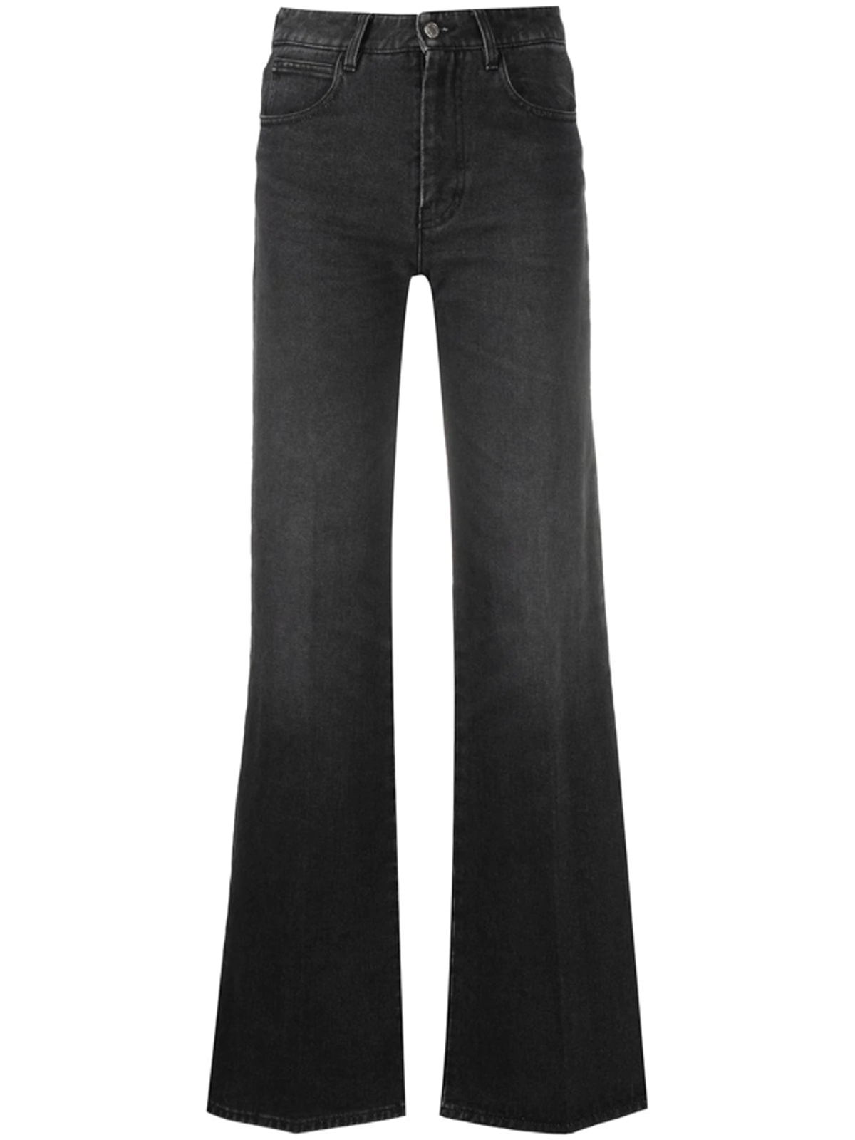 Ami Alexandre Mattiussi High-waisted Wide-leg Jeans In Schwarz