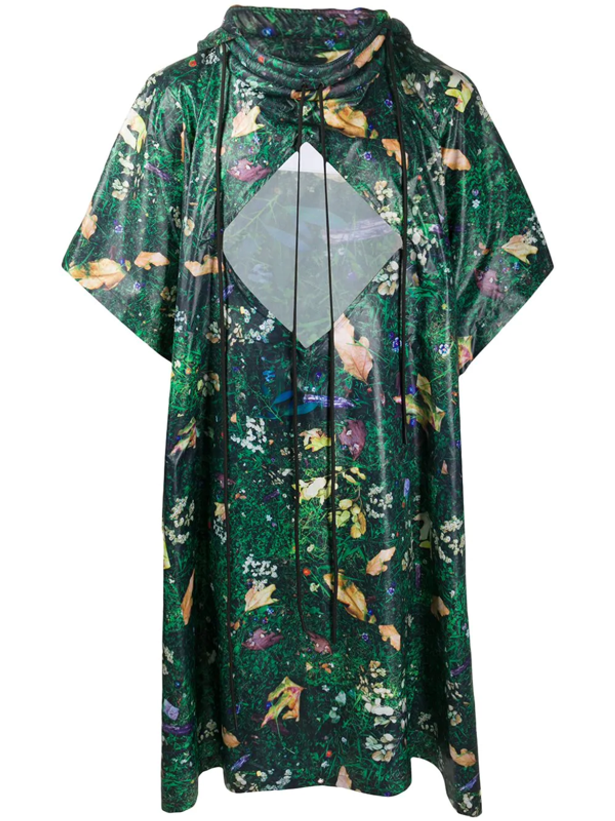 Goodfight Garden Print Rain Poncho In Green