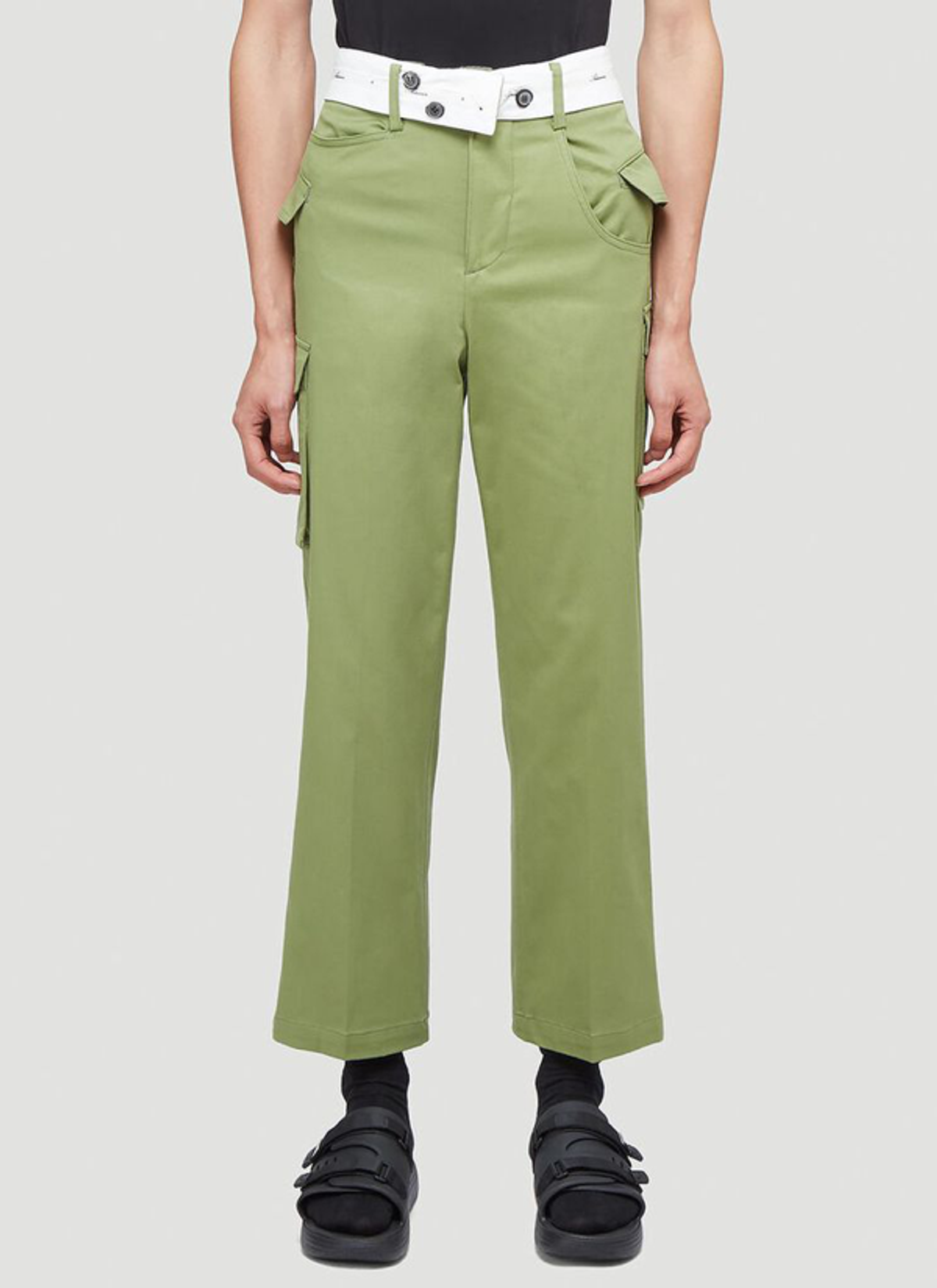 Ader Error Ader Error Asymmetric Pants In Green