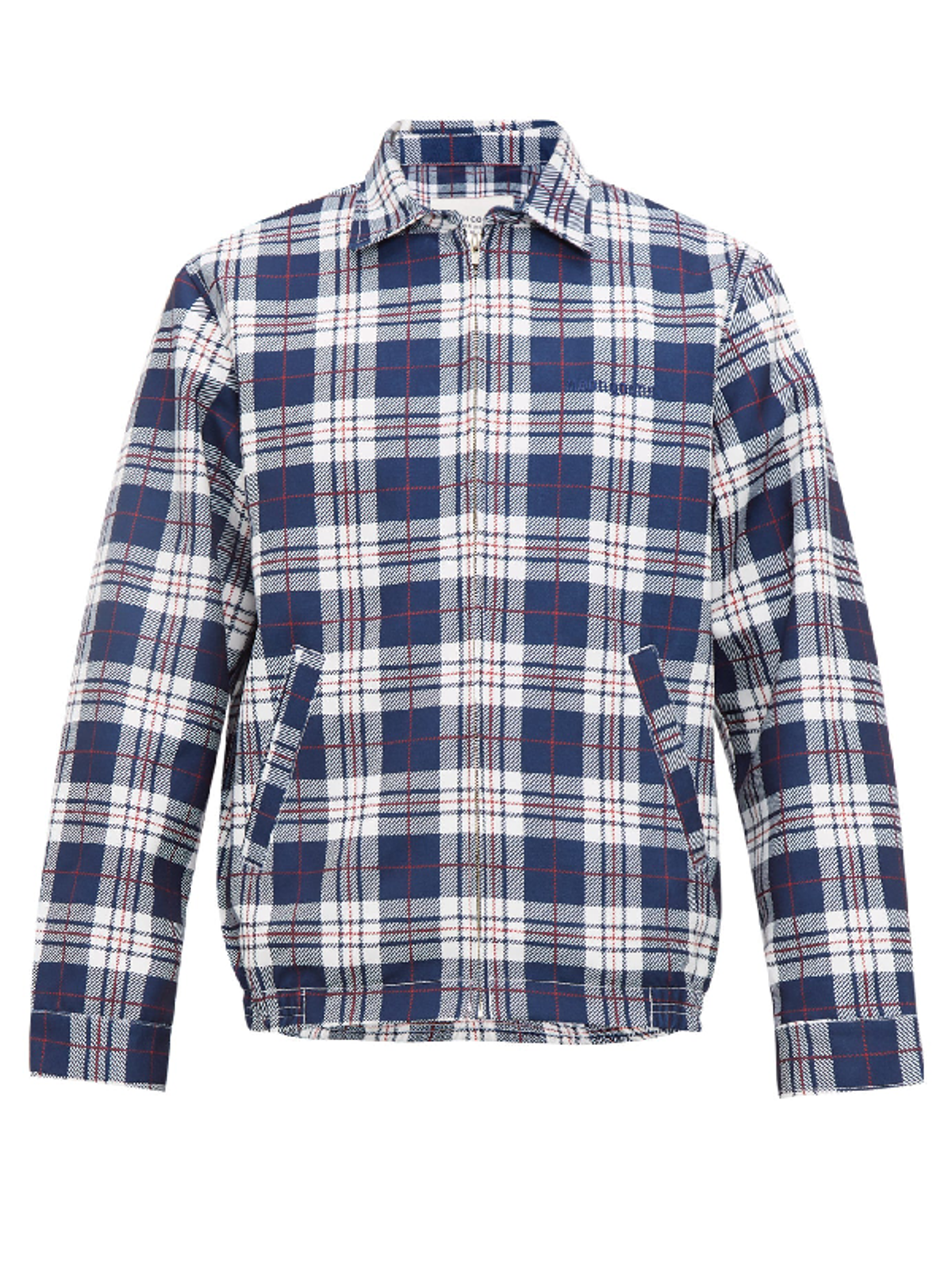 Noon Goons Picture Perfect Checked Technical Jacket In Nay/white T
