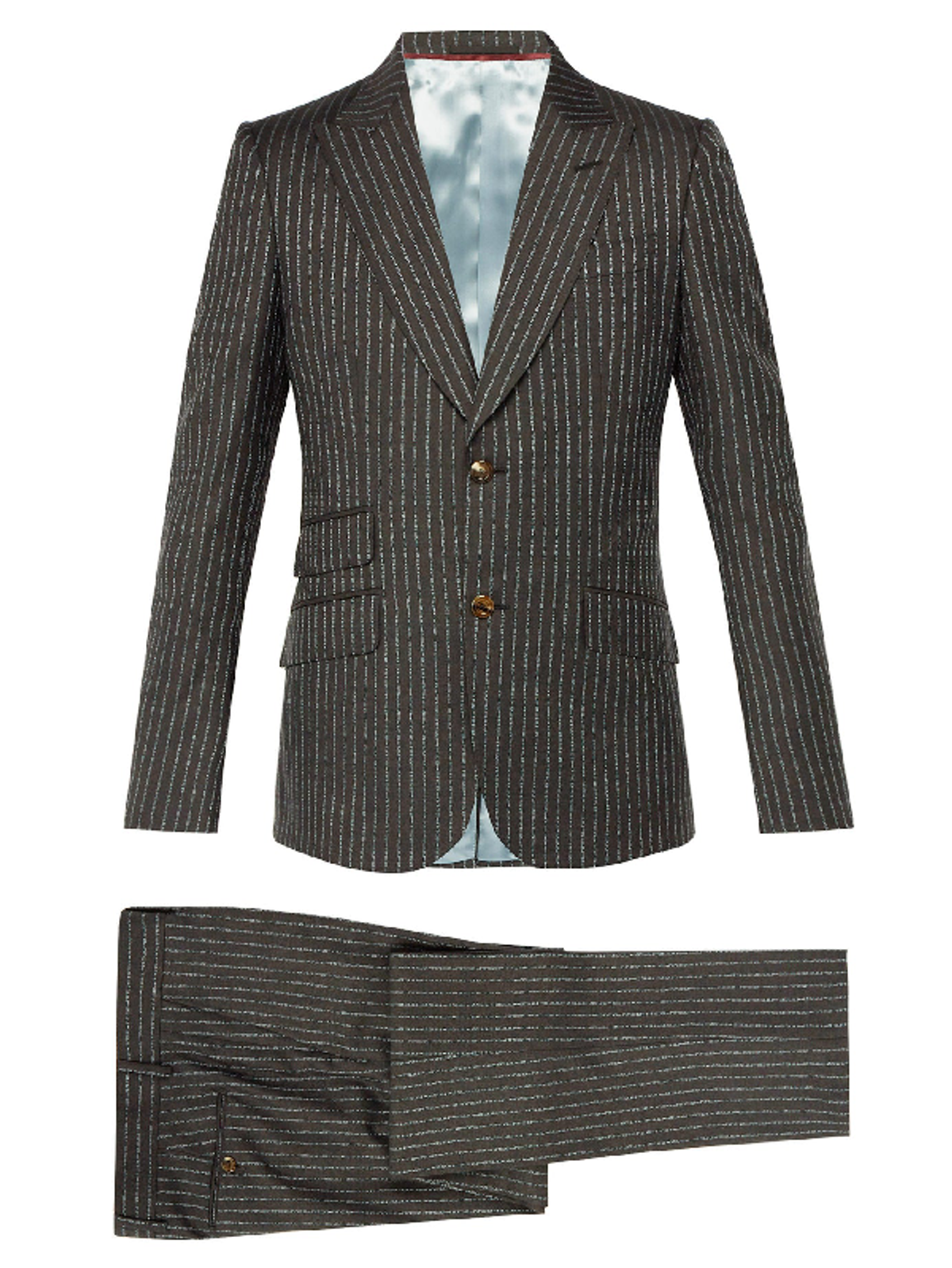 Gucci Heritage Logo-print Wool Suit In Grey