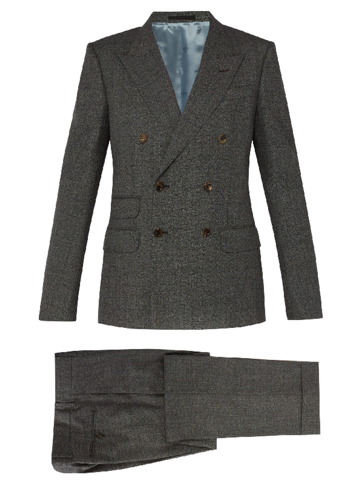 Gucci Double-breasted Wool Suit In Grey