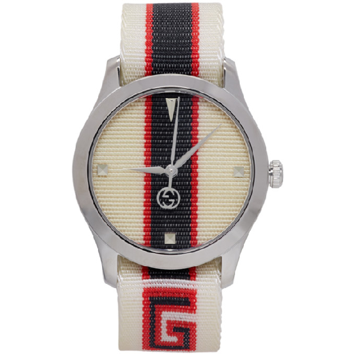 Gucci G-timeless Nylon Strap Watch, 37mm In White