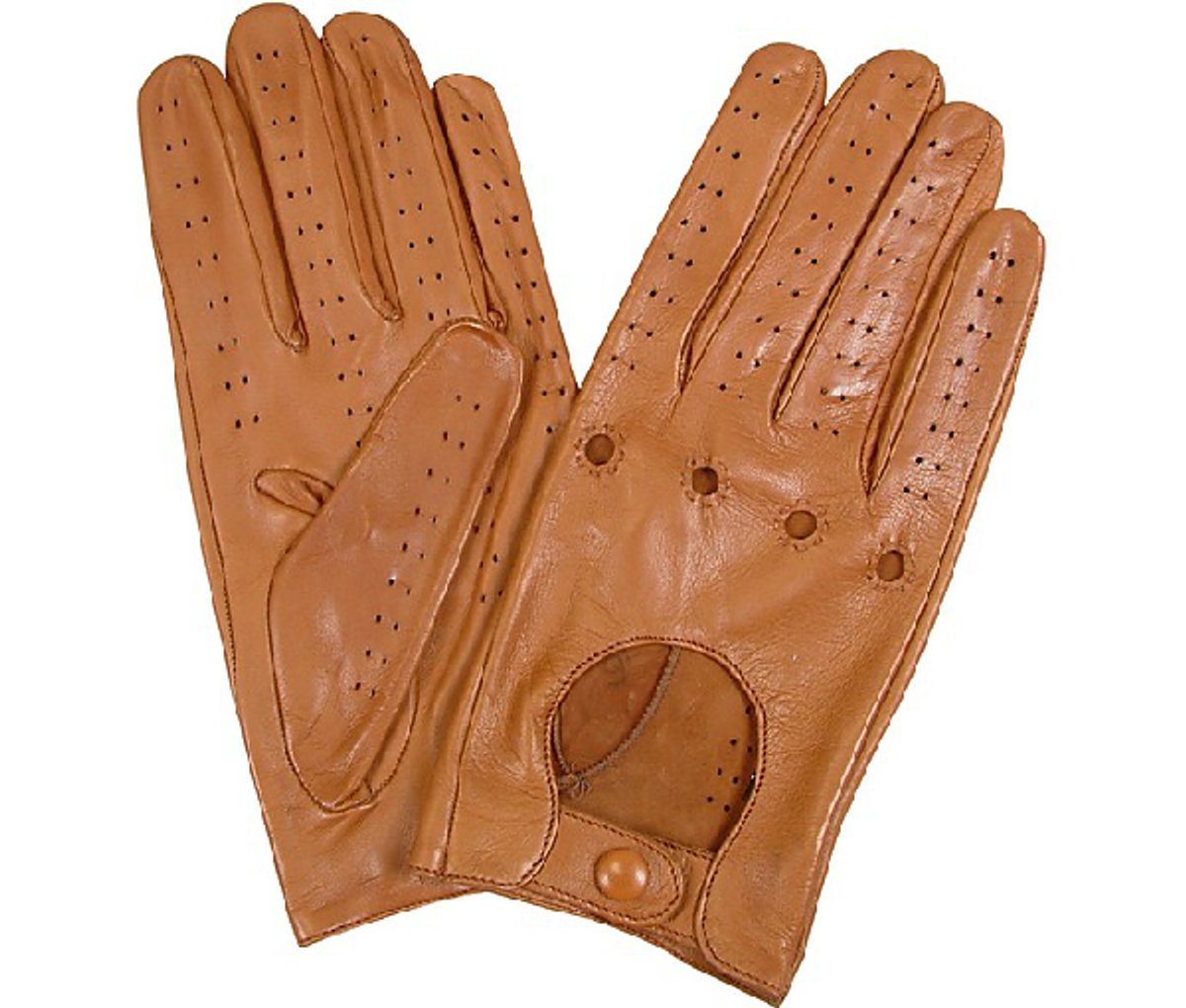 Gucci Mens Tan Italian Leather Driving Gloves