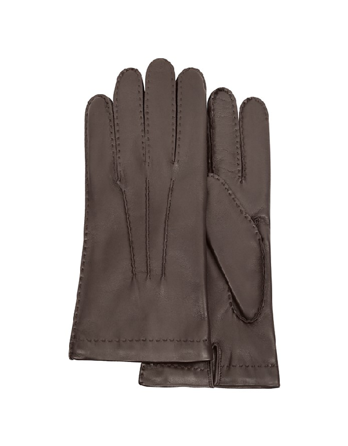 Gucci Mens Cashmere Lined Dark Brown Italian Leather Gloves
