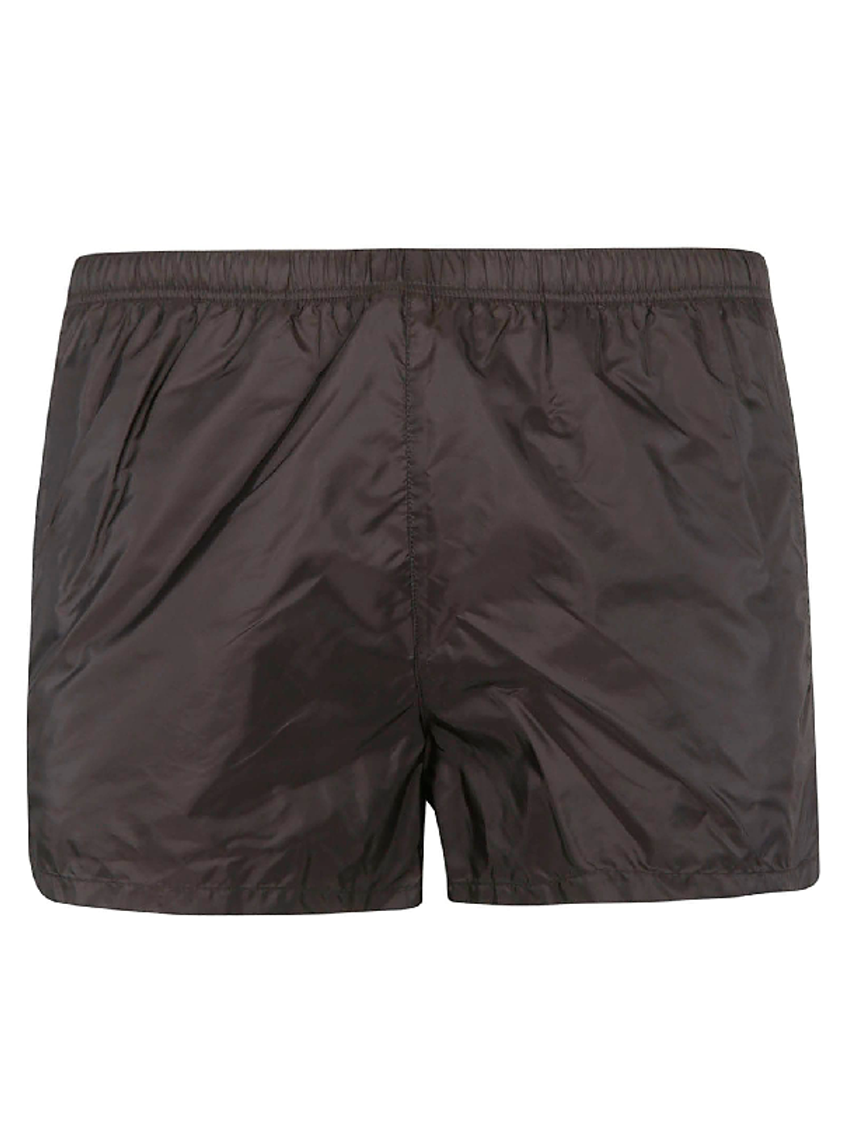 Prada Rear Logo Patched Swim Shorts In Black