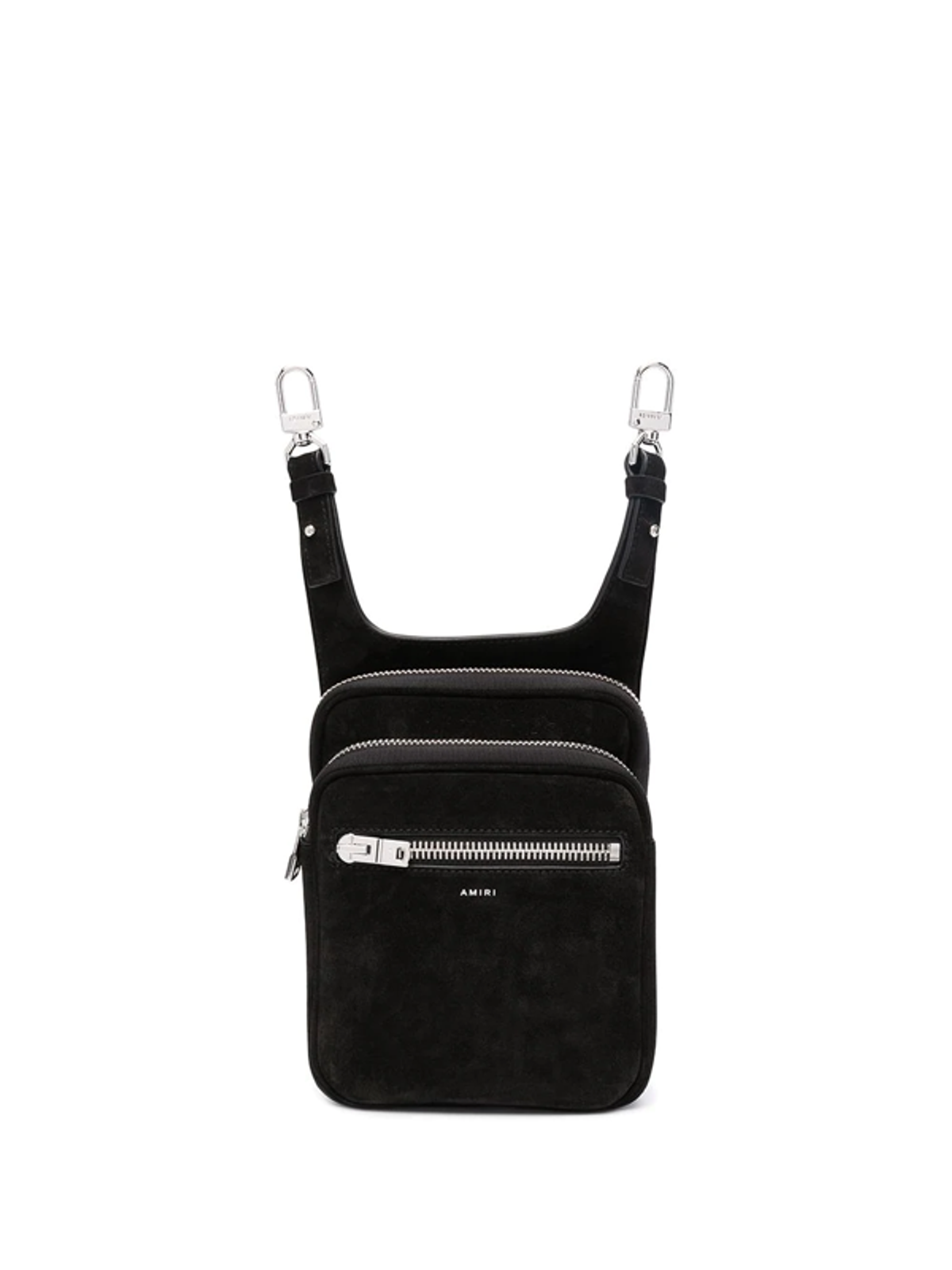 Amiri Embossed Logo Suede Belt Black Bag