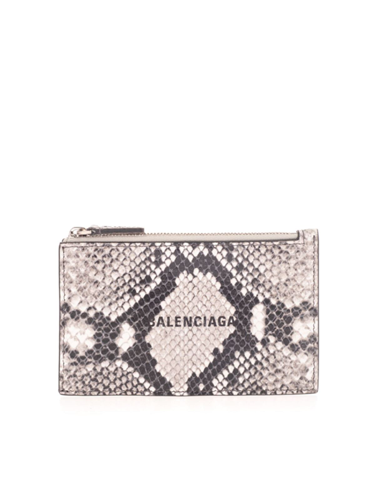Balenciaga Animal Printed Leatger Coin Purse In Black