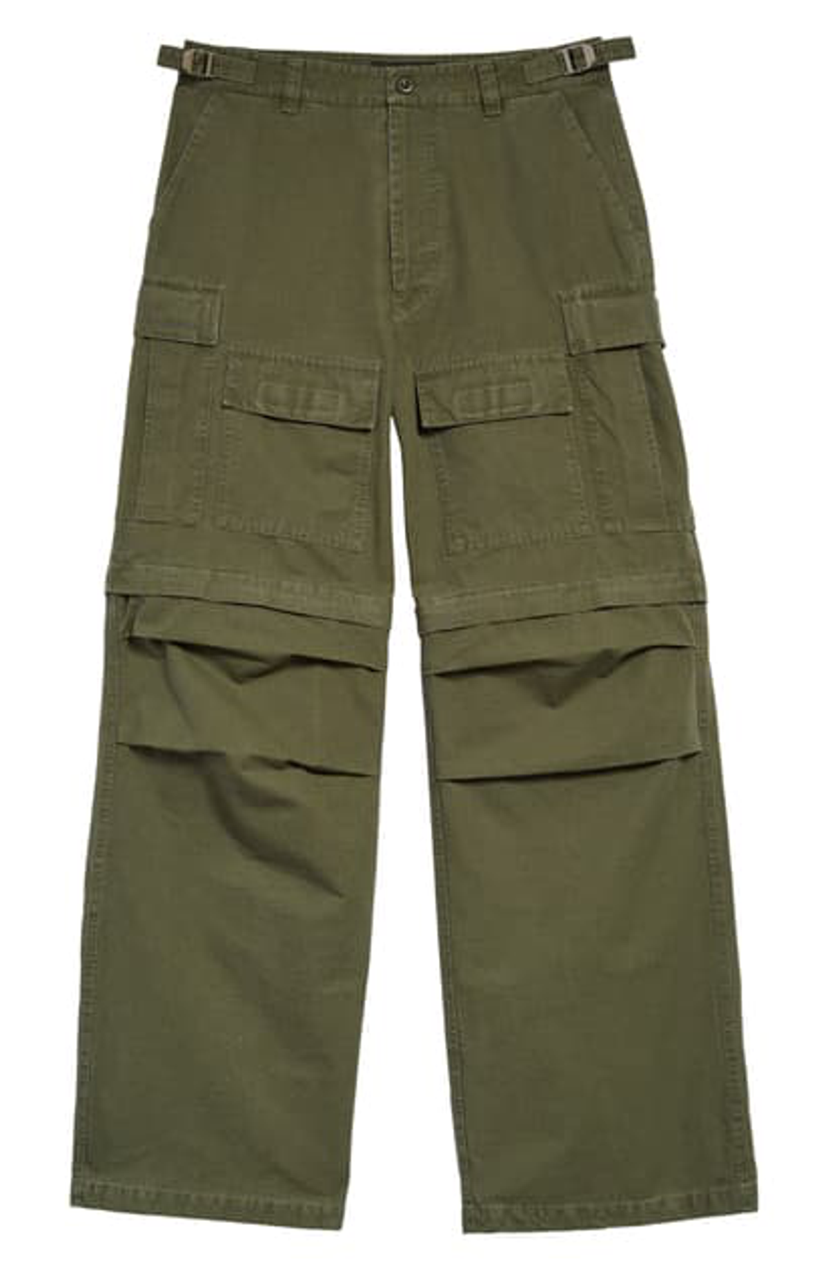 Balenciaga Relaxed Fit Convertible Cargo Pants In Khaki