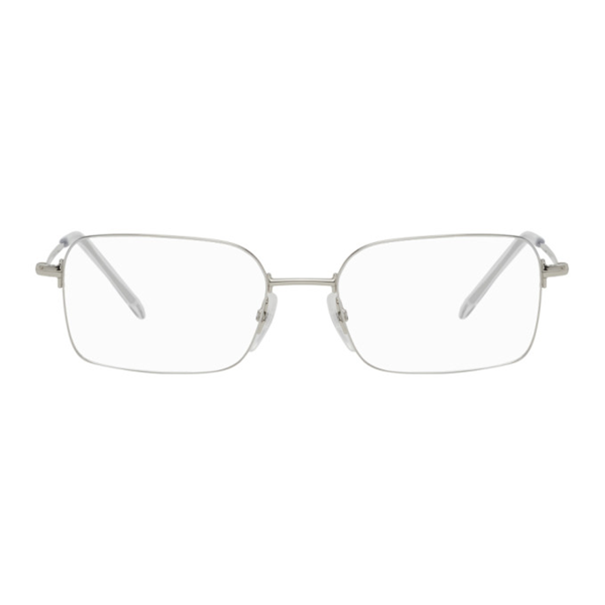 Balenciaga Balenciaga Silver Rectangular Glasses In 002 Silver