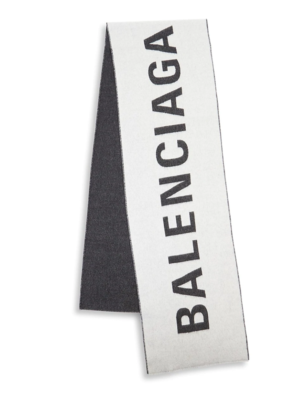 Balenciaga Mens Macro Logo Jacquard Wool Scarf In White Black