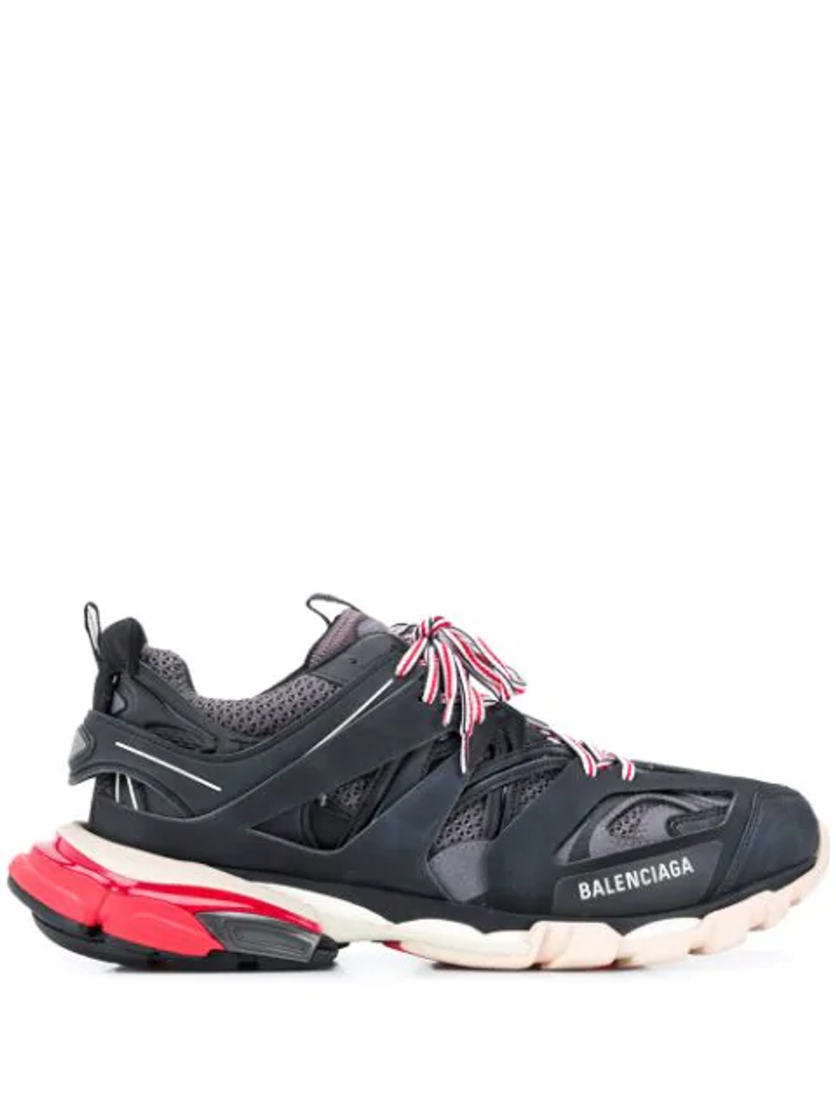 Balenciaga Track Leather And Mesh Low-top Trainers In 1002 Noir/g