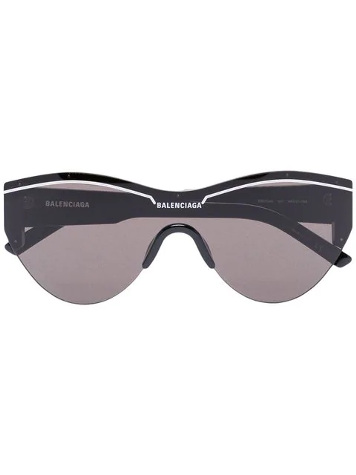 Balenciaga Round Logo Sunglasses In Black