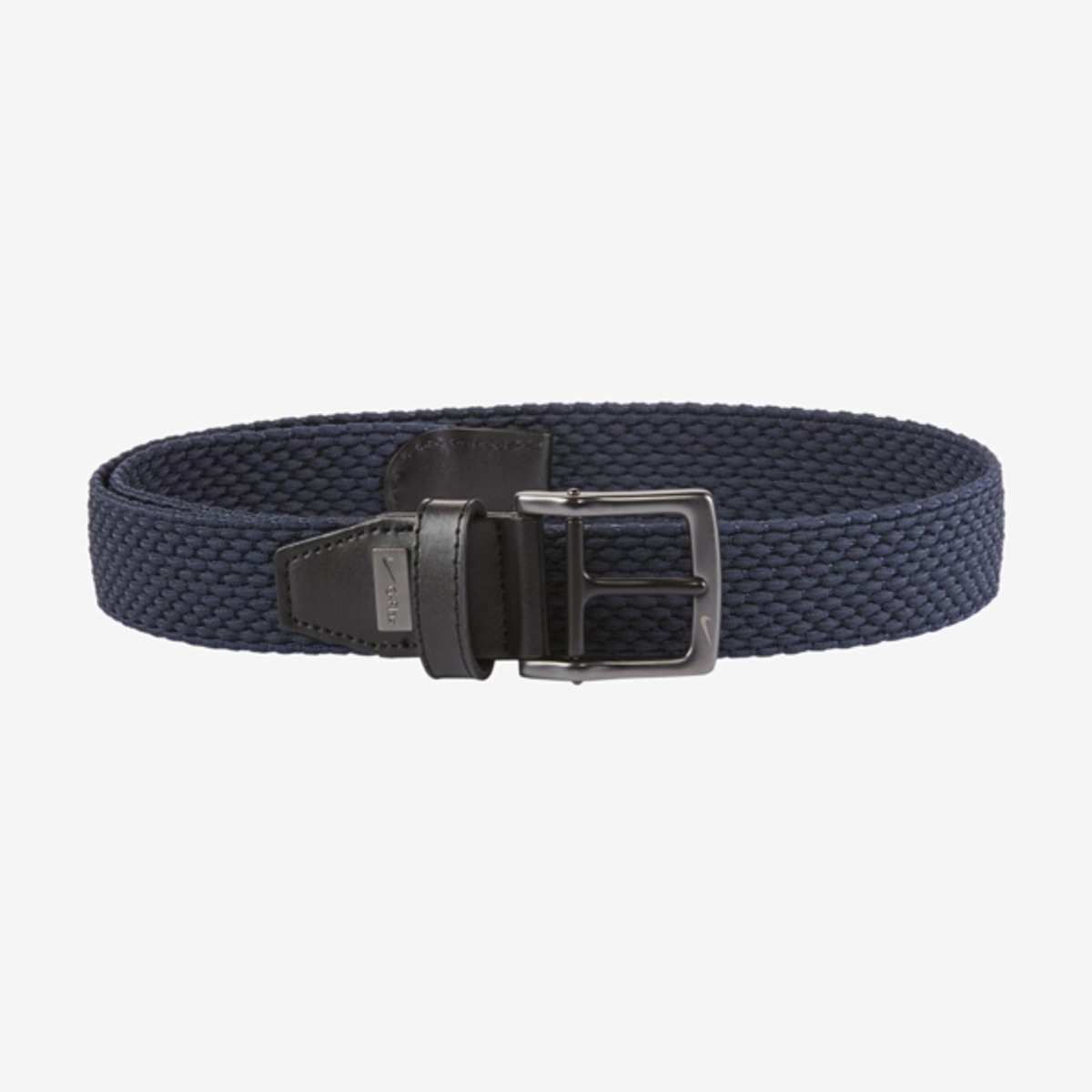 Nike Stretch Woven Mens Golf Belt (obsidian) In Obsidian,white,white