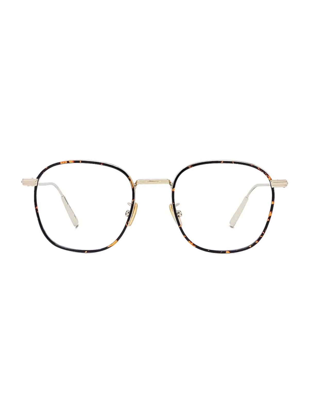 Dior Blacksuito Rf 50mm Metal Square Optical Glasses In Shiny Gold