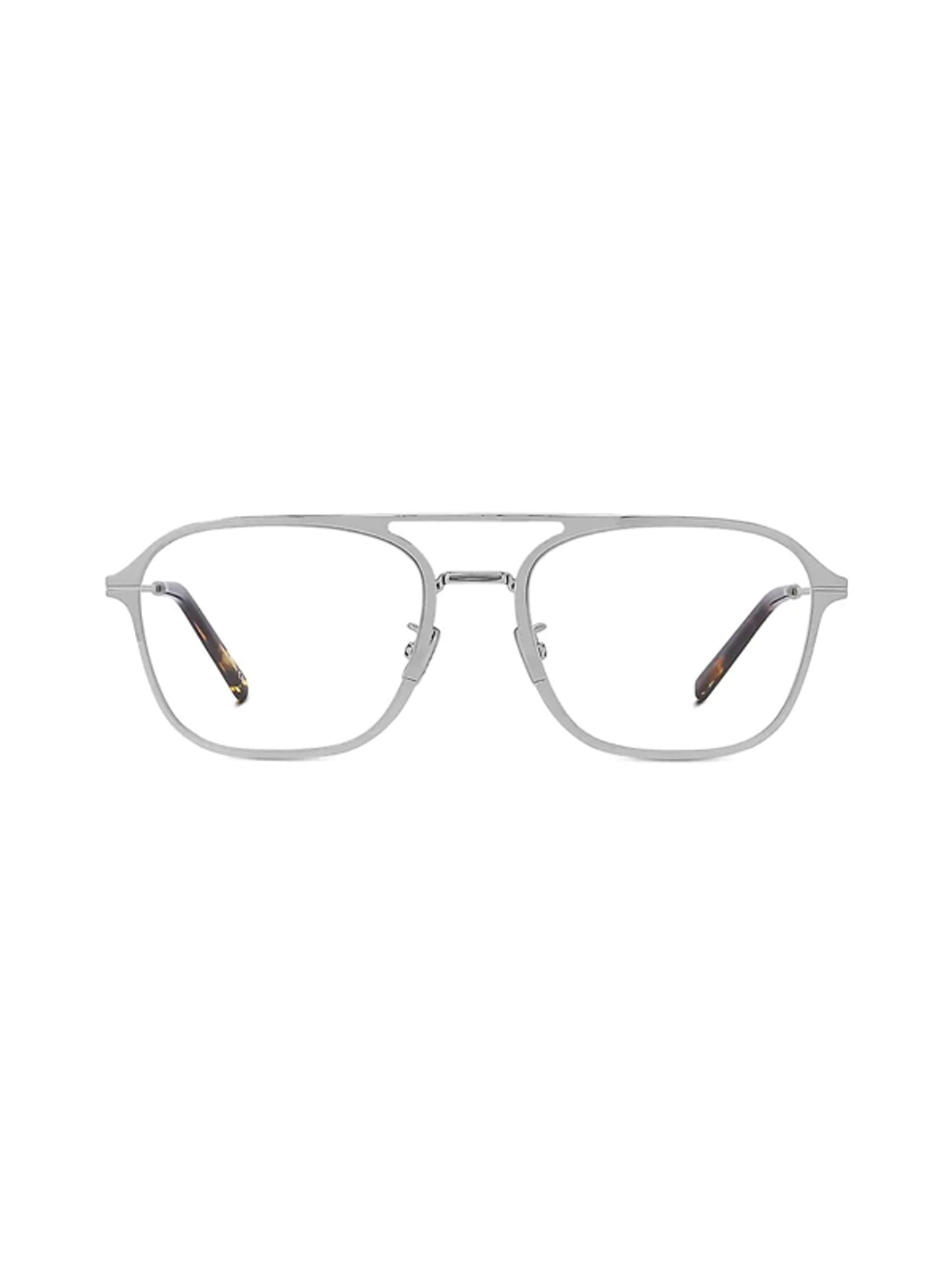 Dior Essentialo Ru 58mm Metal Navigator Optical Glasses In Shiny Palladium