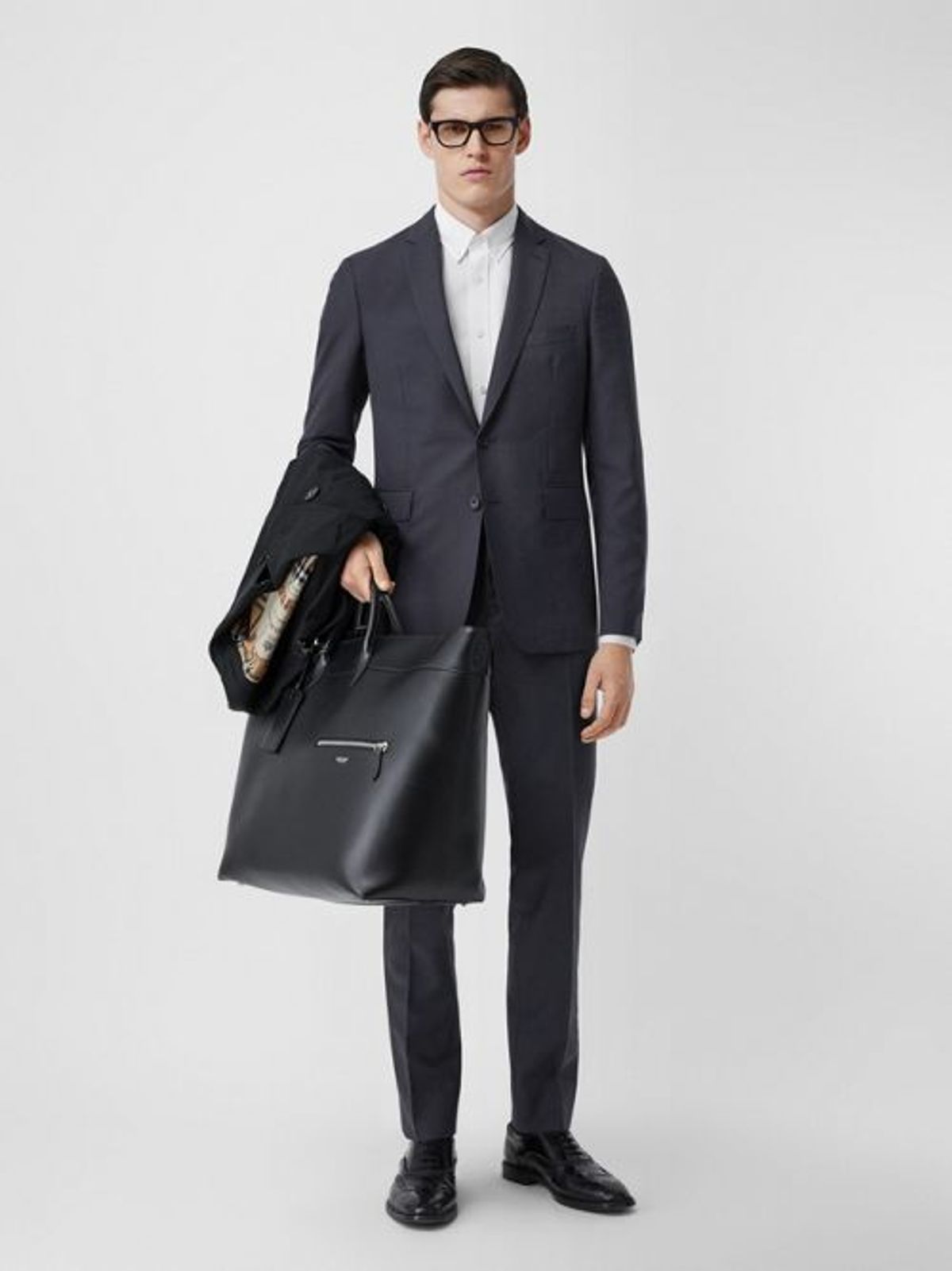 Burberry Slim Fit Wool Mohair Suit In Navy