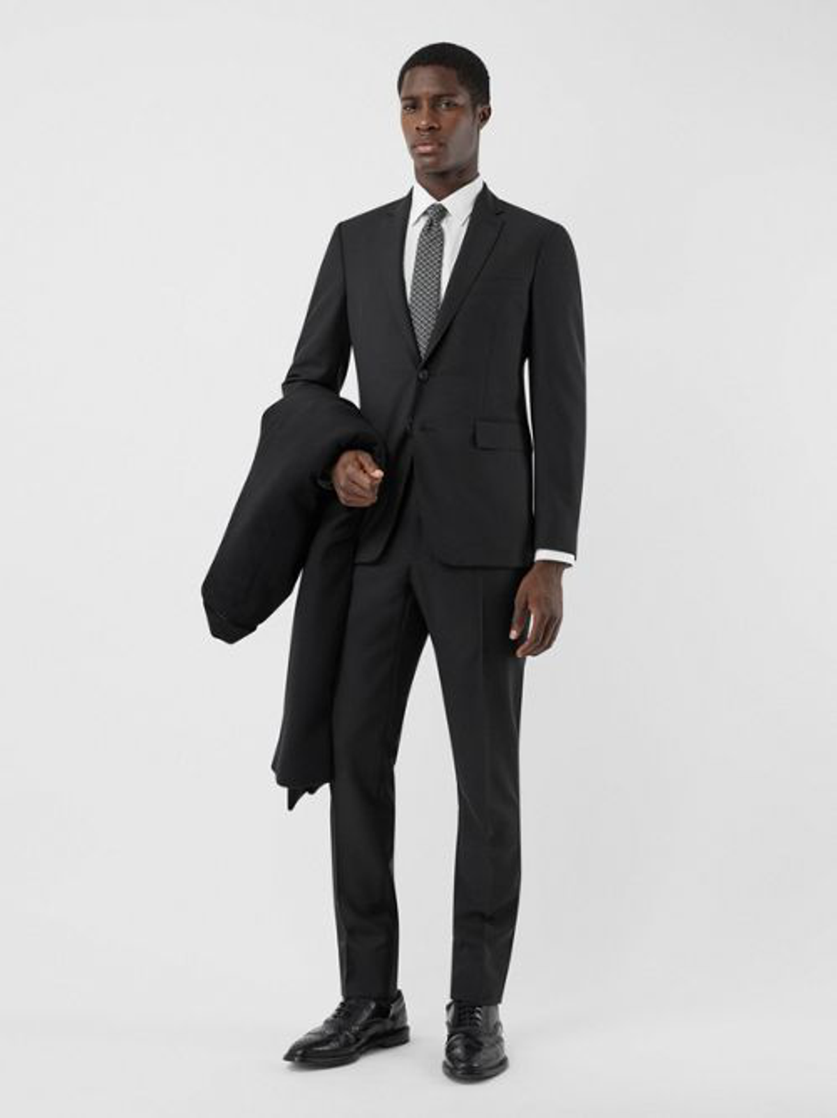 Burberry Slim Fit Wool Mohair Suit In Black