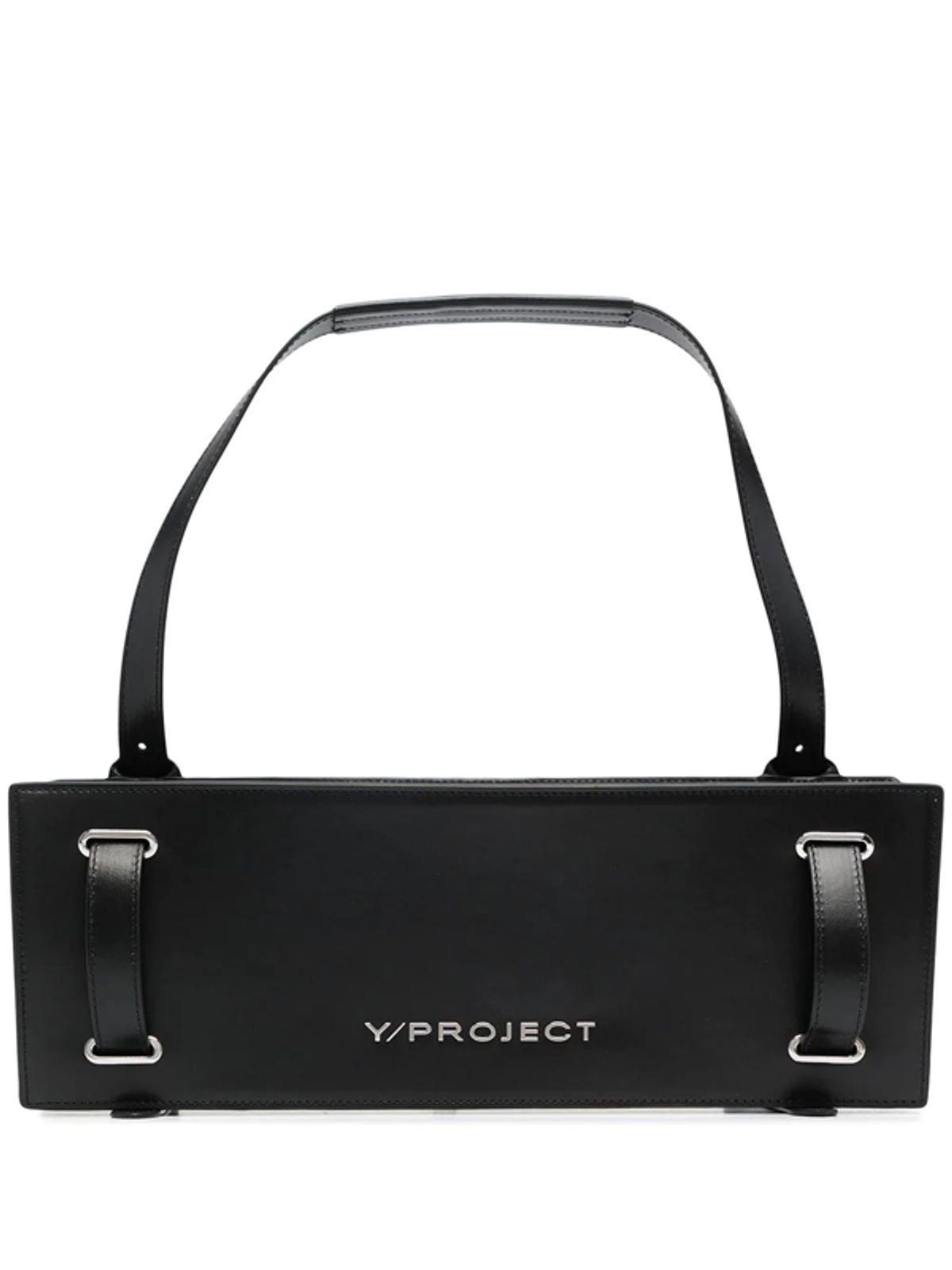 Y/Project Accordionstyle Leather Shoulder Bag In Schwarz WHAT’S ON