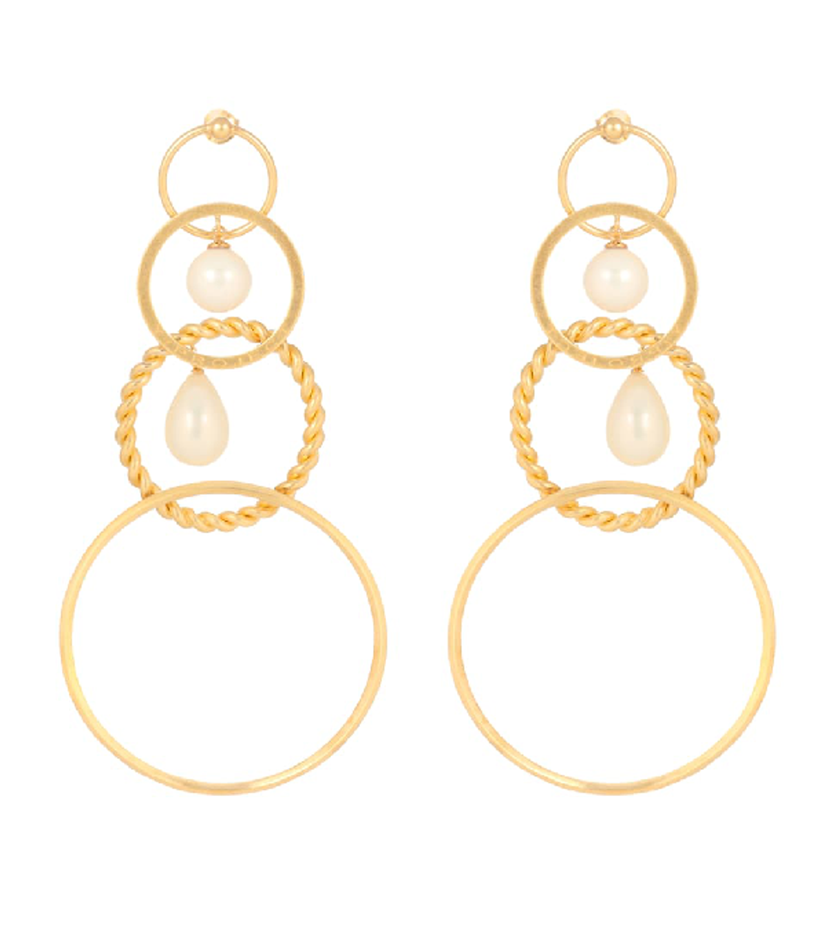 Y/Project Y / Project 4 Tier Hoop Earrings In Metallic