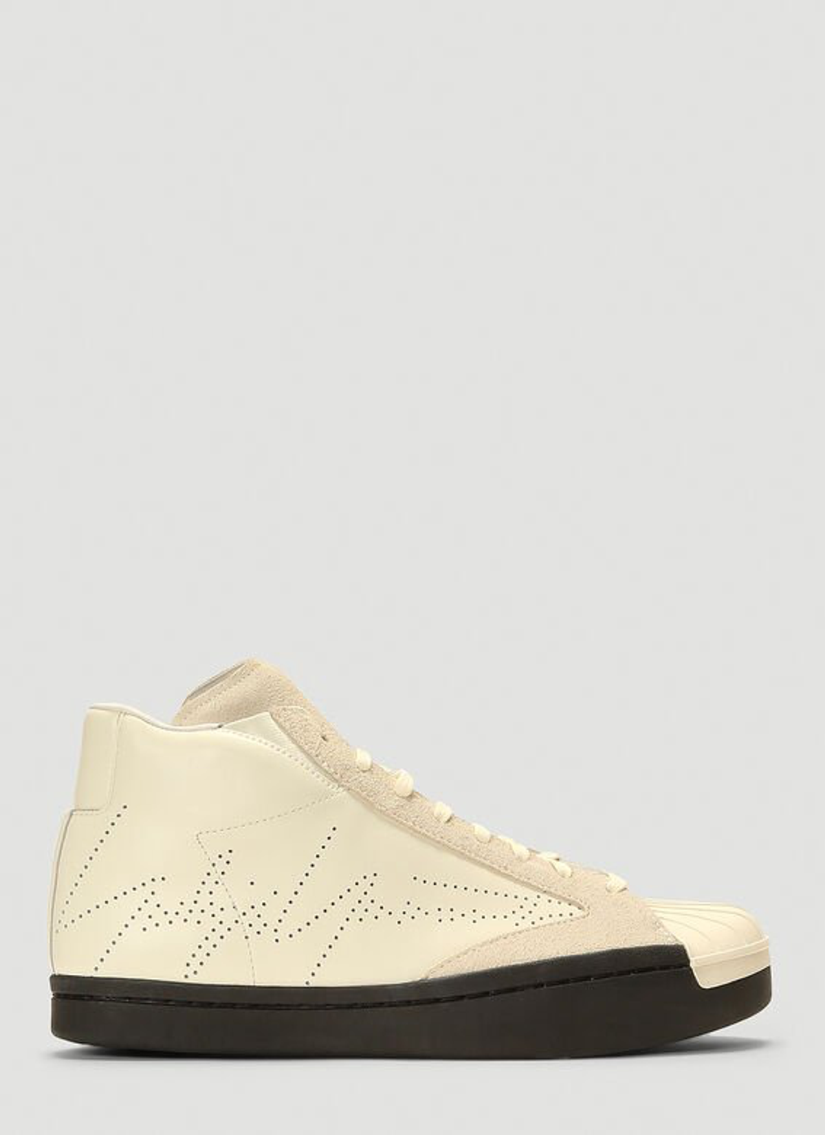 Yohji Yamamoto Superstar Skate Mid-top Sneakers In White In Beige
