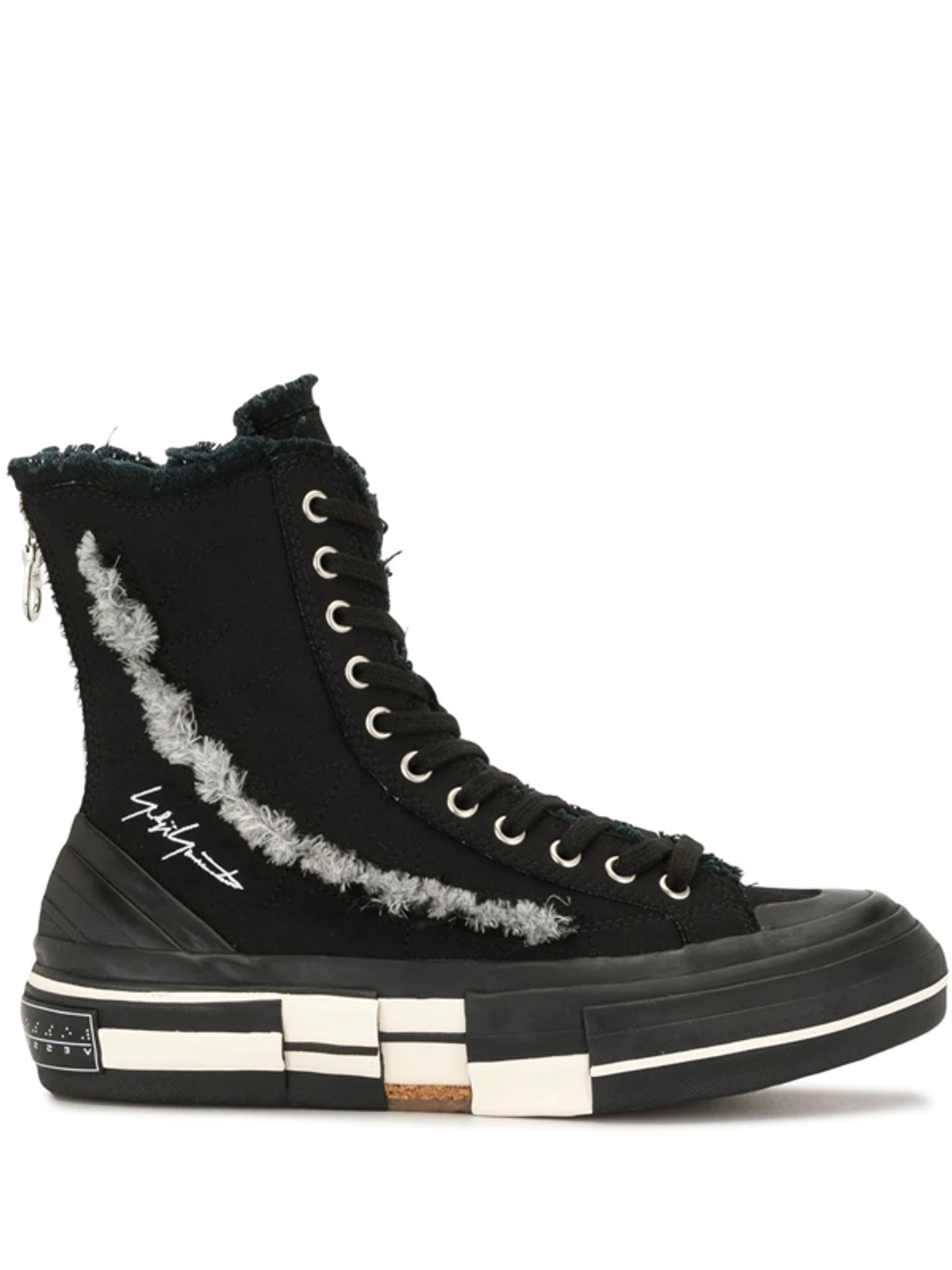 Yohji Yamamoto Xvessel Slash Canvas High-top Sneakers In Black