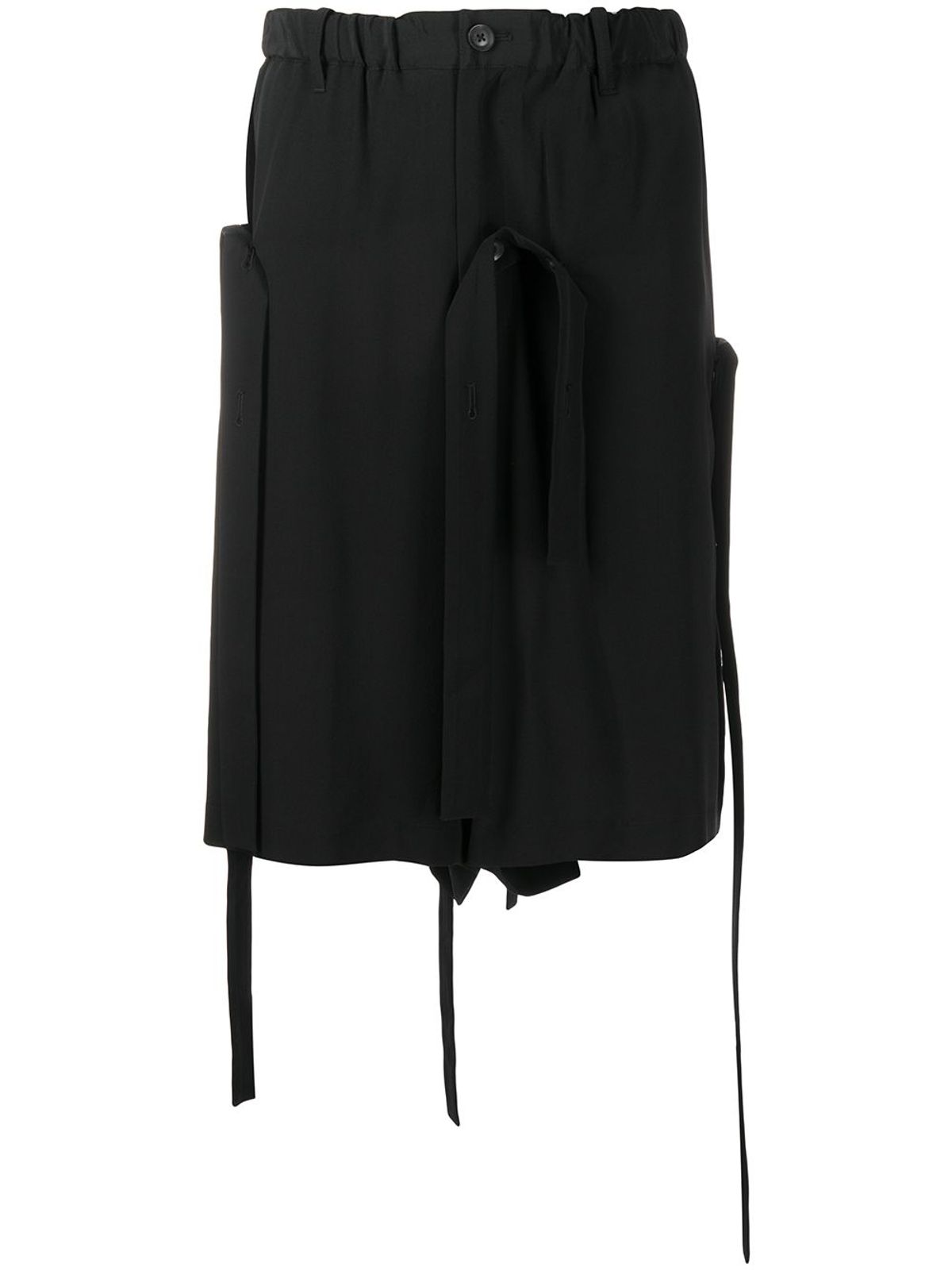 Yohji Yamamoto Multi-strap Cargo Shorts In Black
