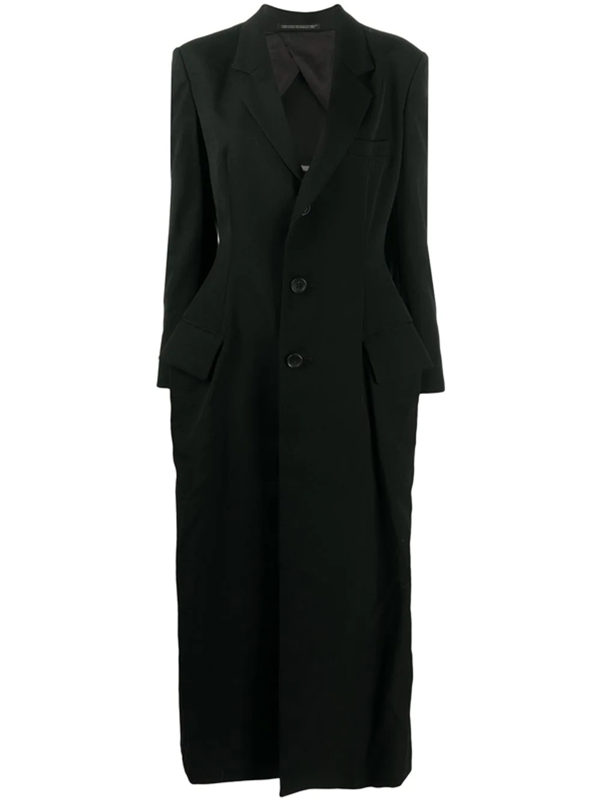 Yohji Yamamoto Single-breasted Wool Coat In Black