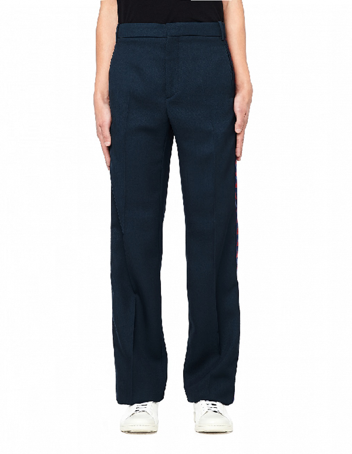 Faith Connexion Kappa Striped Wool Pants In Navy Blue