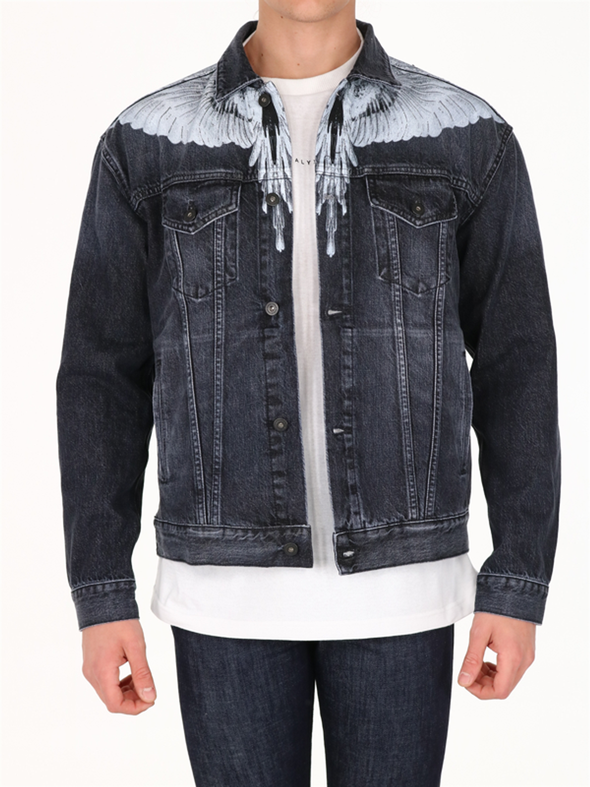 Marcelo Burlon County of Milan Wings Black Denim Jacket