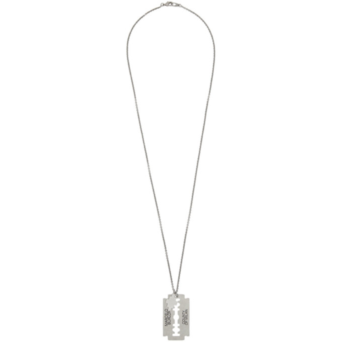 Marcelo Burlon County of Milan Mens Necklace Authentic Blade In Silver