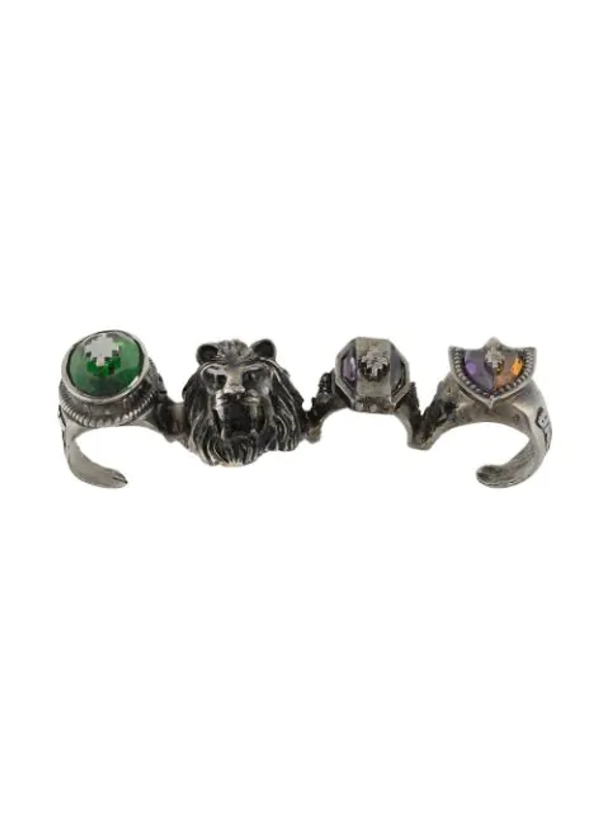 Marcelo Burlon County of Milan Four-finger Signet Ring In Black