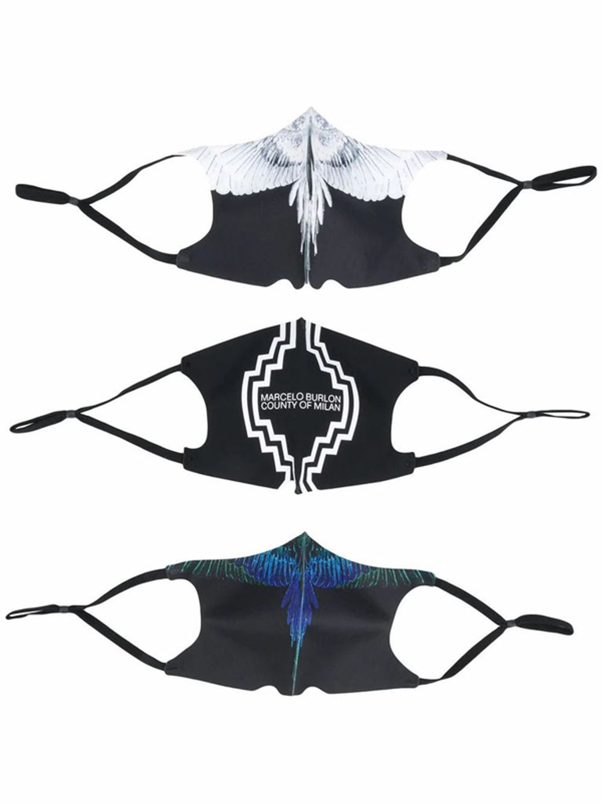 Marcelo Burlon County of Milan Marcelo Burlon Mens Black Polyester Mask