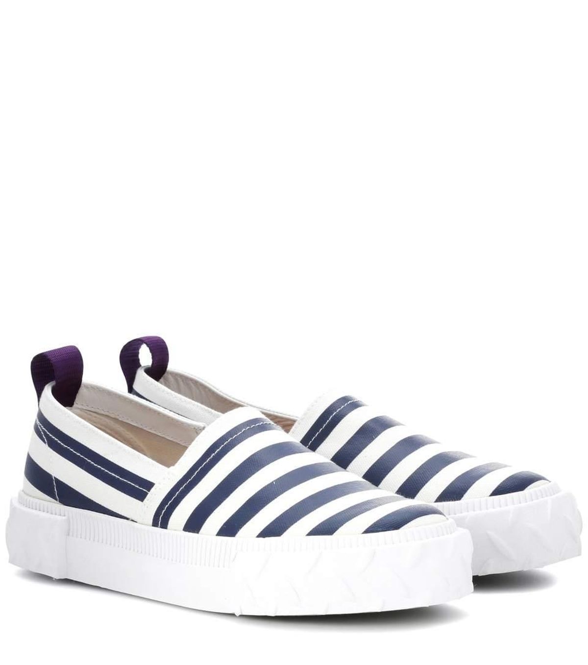 Eytys Viper Striped Slip-on Sneakers In White