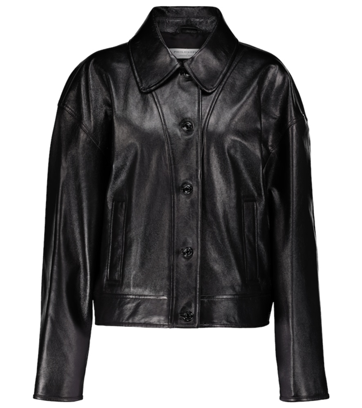 Philosophy Di Lorenzo Serafini Leather Jacket In Black