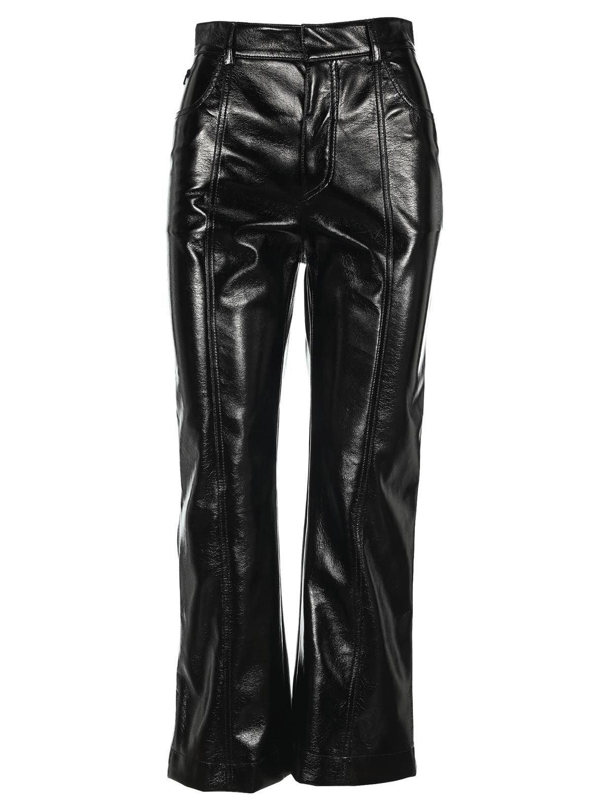 Philosophy Di Lorenzo Serafini Philosophy Polished-effect Cropped Trousers In Black