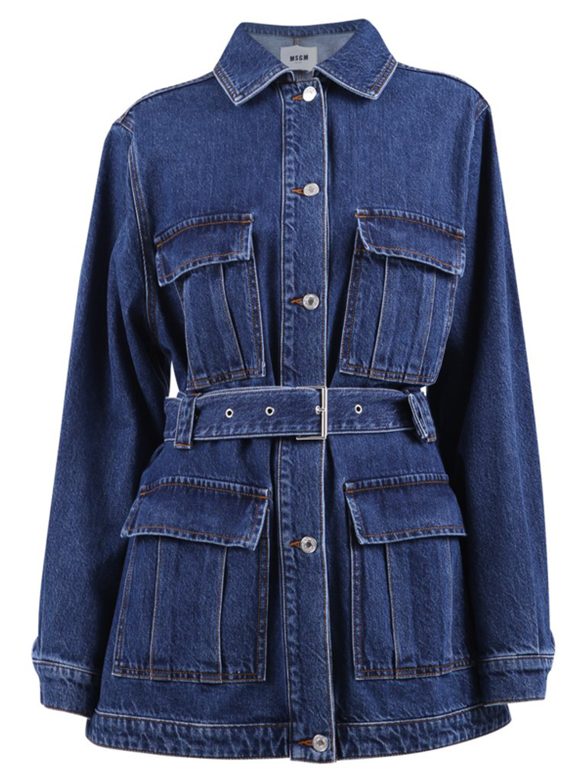 MSGM Belted Denim Safari Jacket | WHAT 