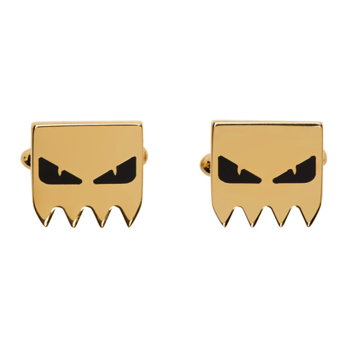 Fendi Fendi Gold And Black Eye Motif Cufflinks In F0a1f Gold