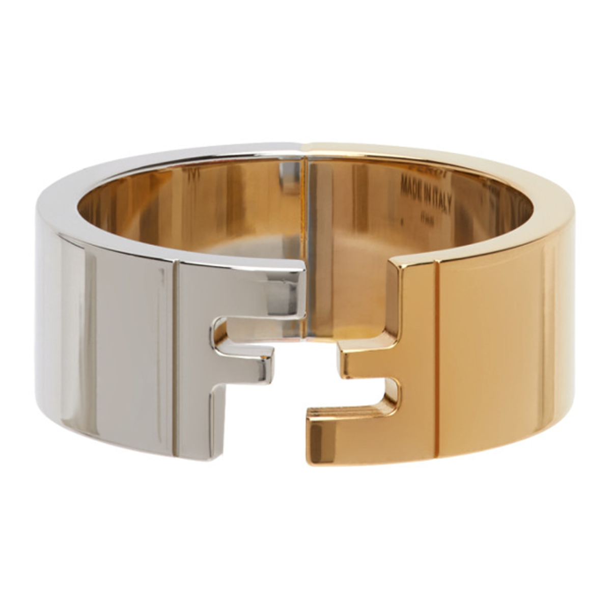 Fendi Fendi Silver And Gold Forever Fendi Ring In F0f0n Palla