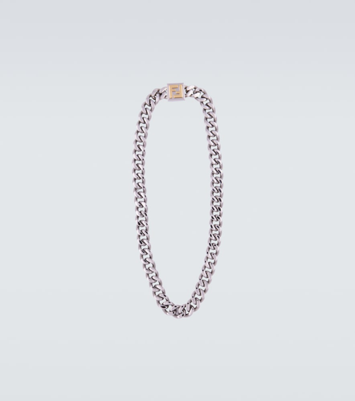 Fendi Palladium And Gold-colored Necklace In Silver