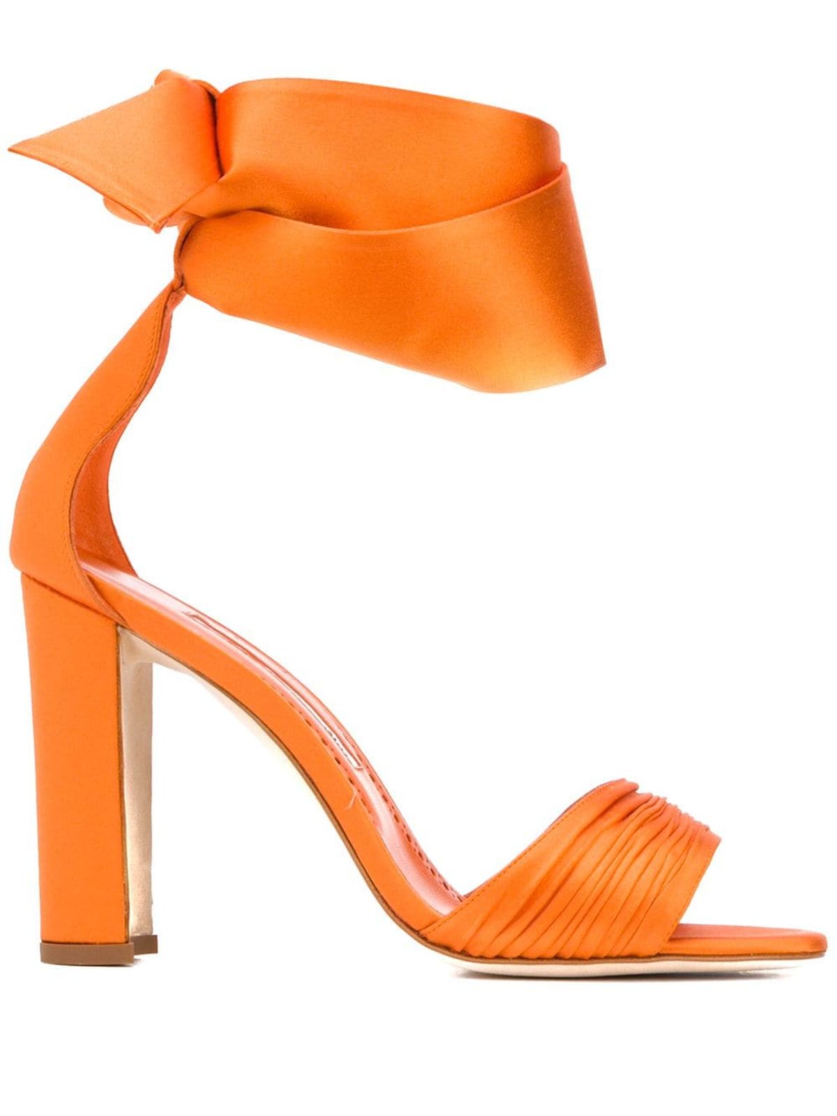 Manolo Blahnik Misami Ankle Sandals In Orange