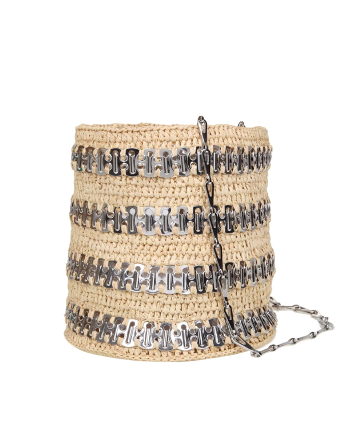 Paco Rabanne Bucket Bag 1969 In Raffia In Natural