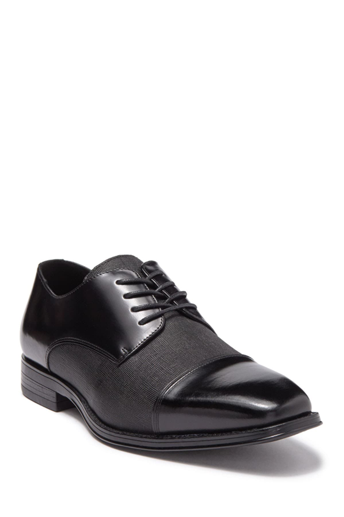 Karl Lagerfeld Textured Cap Toe Derby In Black